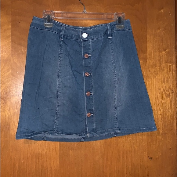 Button Front Jean Skirt - Picture 1 of 2
